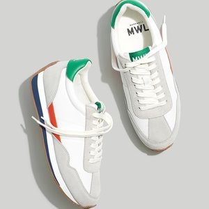 Madewell League Sneakers in Colorblock Leather & Suede Sz 8